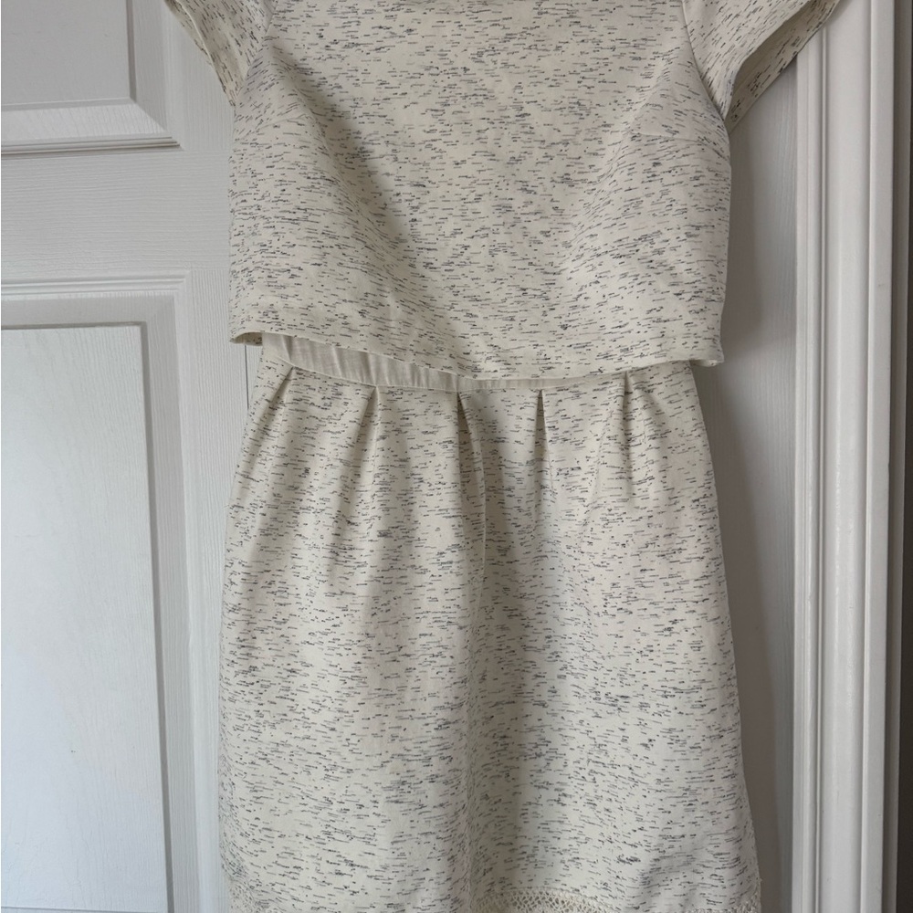 Maison Jules Cream and Gray Dress